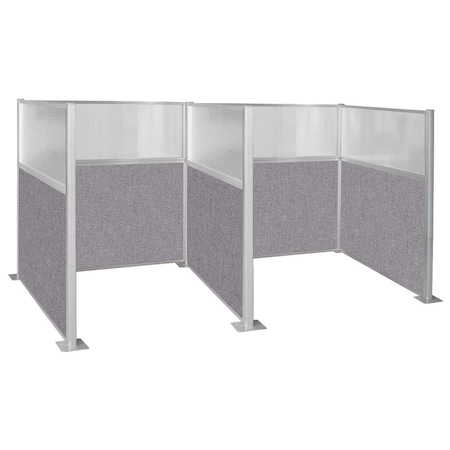 Versare Pre-Configured Hush Panel Cubicle 6' x 6' W/ Window Cloud Gray Fabric 1859608